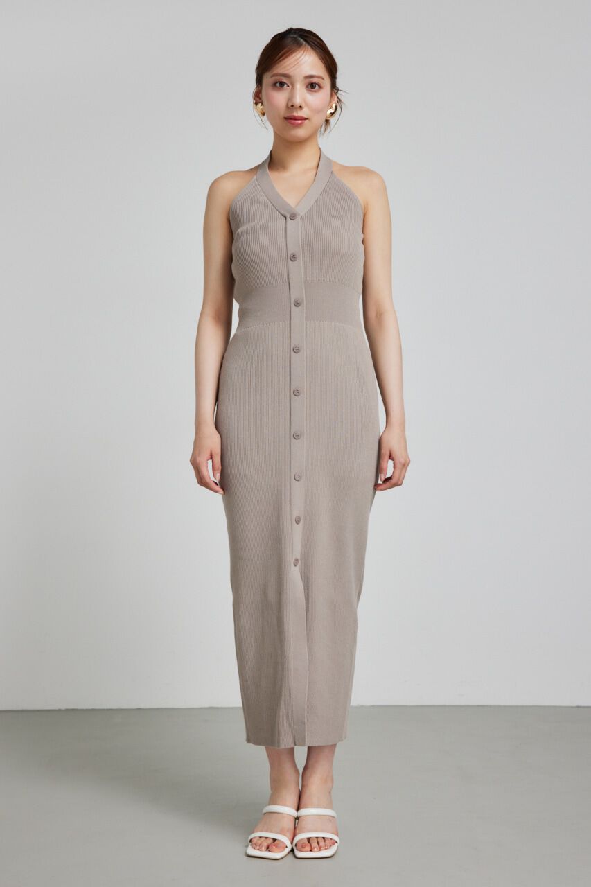 rienda「ホルターネックタイトニットワンピース」|ワンピース|