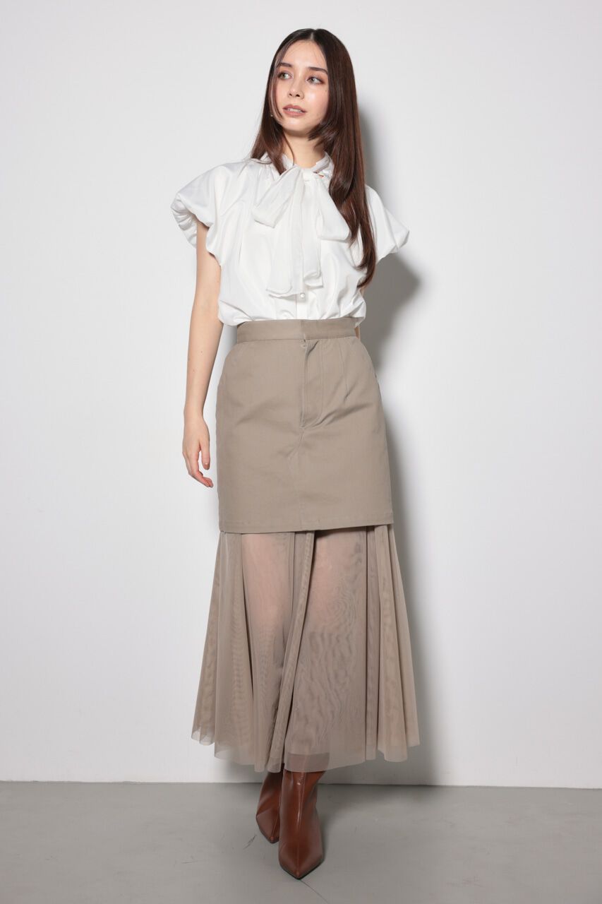 rienda「リバーシブルチュールジャストウエストスカート」|スカート|