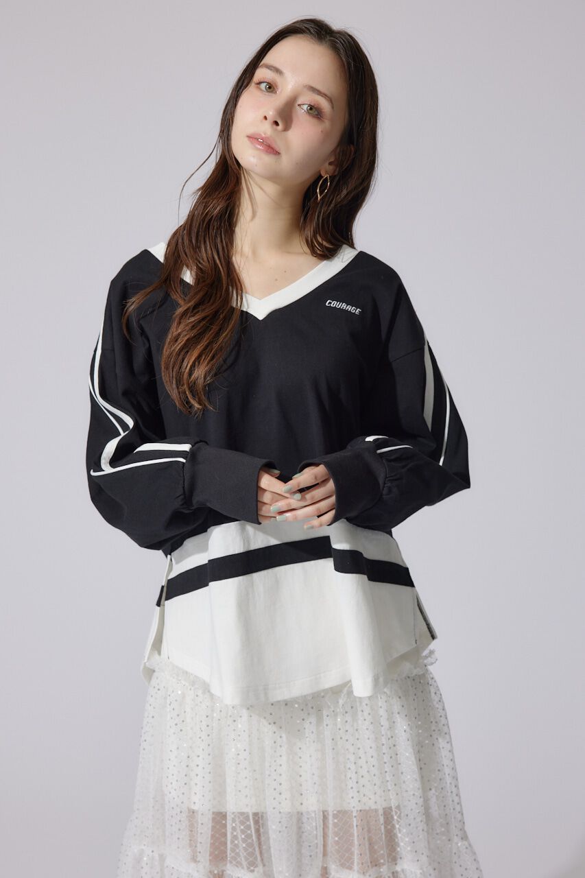 rienda「ユニフォームレディーロンT」|Tシャツ・カットソー|BLK