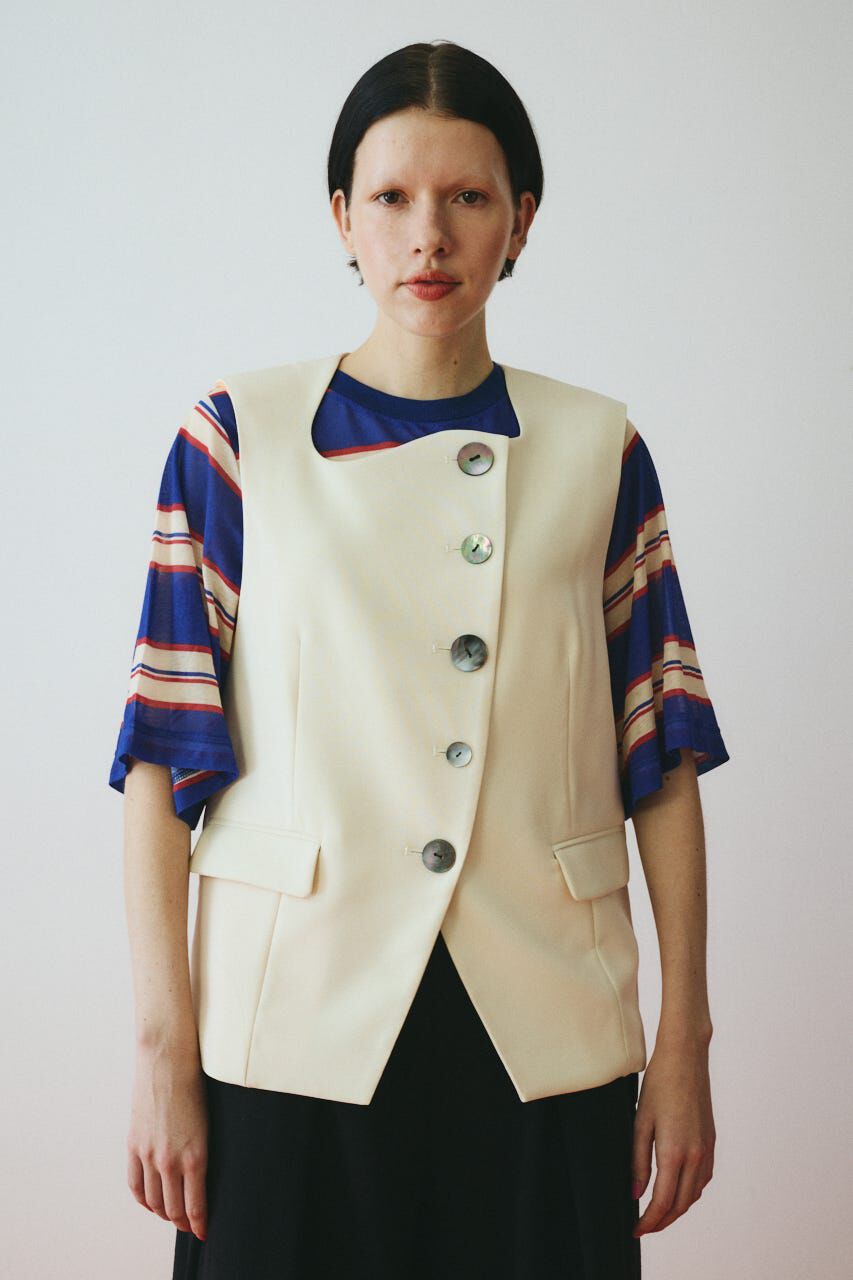 HeRIN.CYE「Wave neck vest」|ダウンベスト・ベスト|O/WHT1