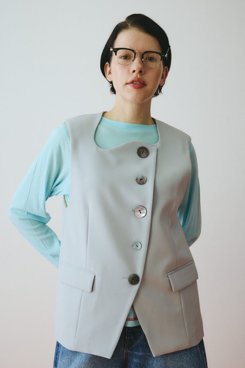 HeRIN.CYE「Wave neck vest」|ダウンベスト・ベスト|BLU