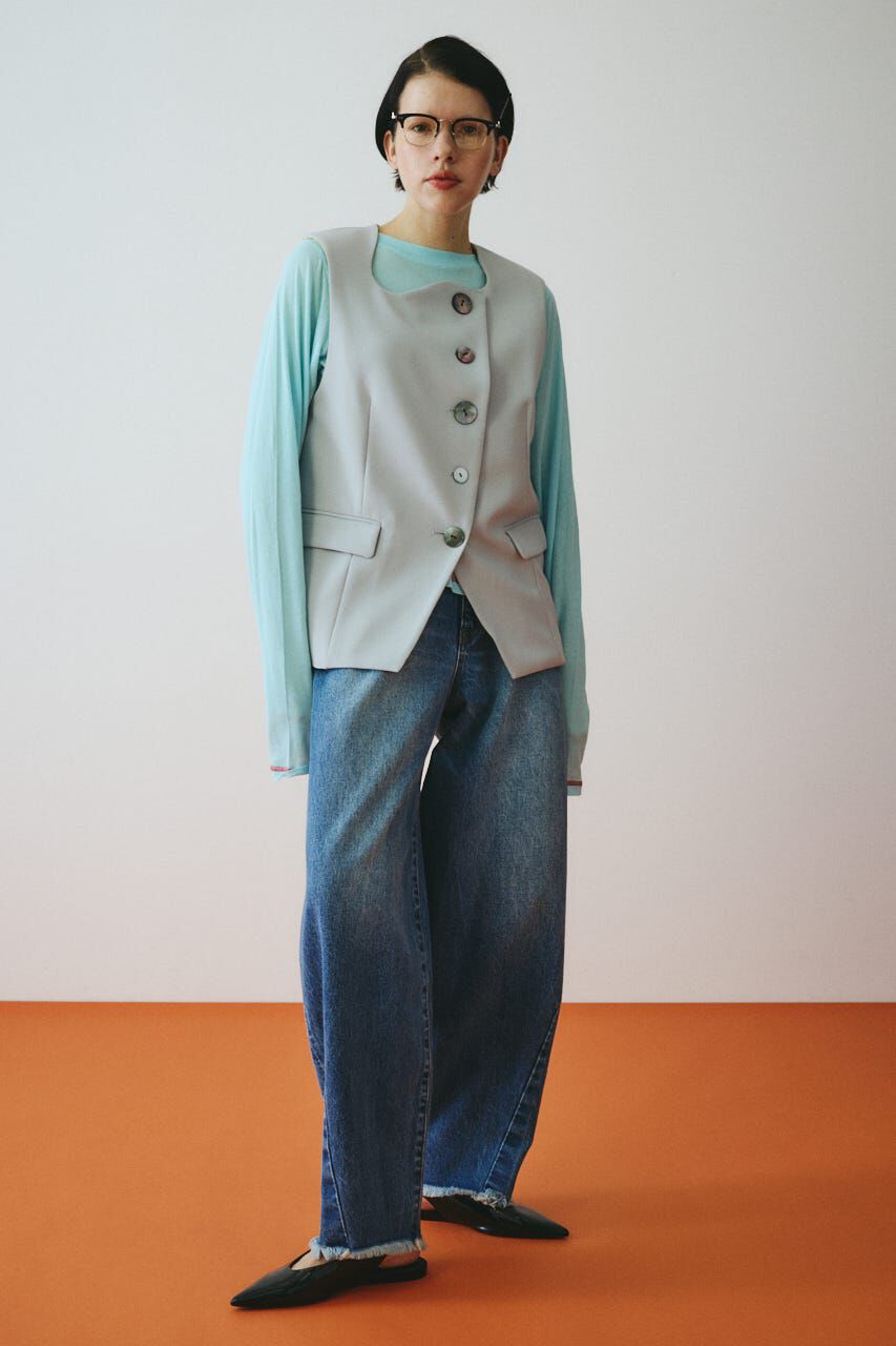 HeRIN.CYE「Wave neck vest」|ダウンベスト・ベスト|