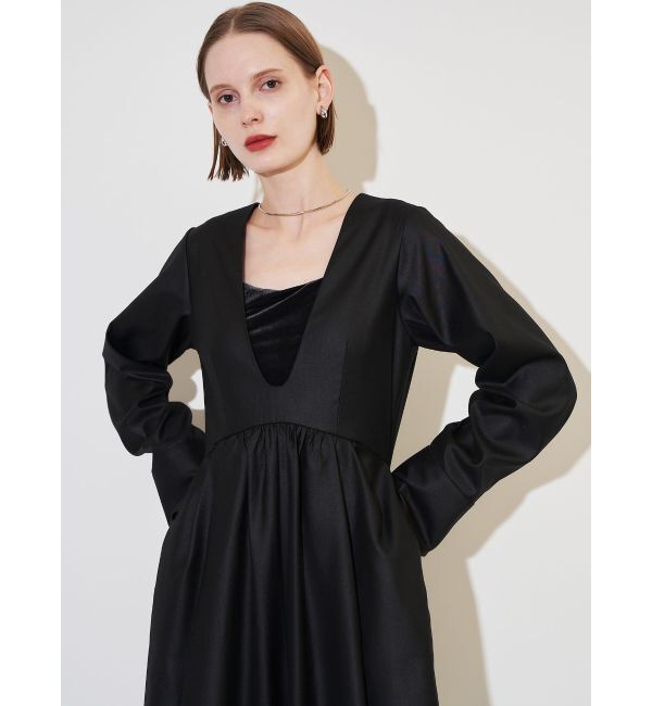 ELENDEEK「DEEP NECK ALL IN ONE」|オールインワン|ブラック