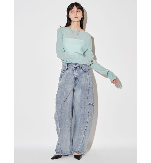 ELENDEEK「PANEL TUK DENIM WIDE PT」|デニム|