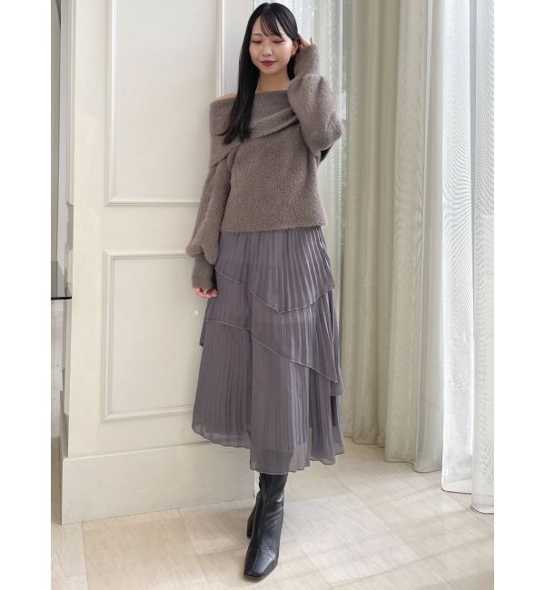 dazzlin「ランダムシアープリーツティアードスカート」|スカート|