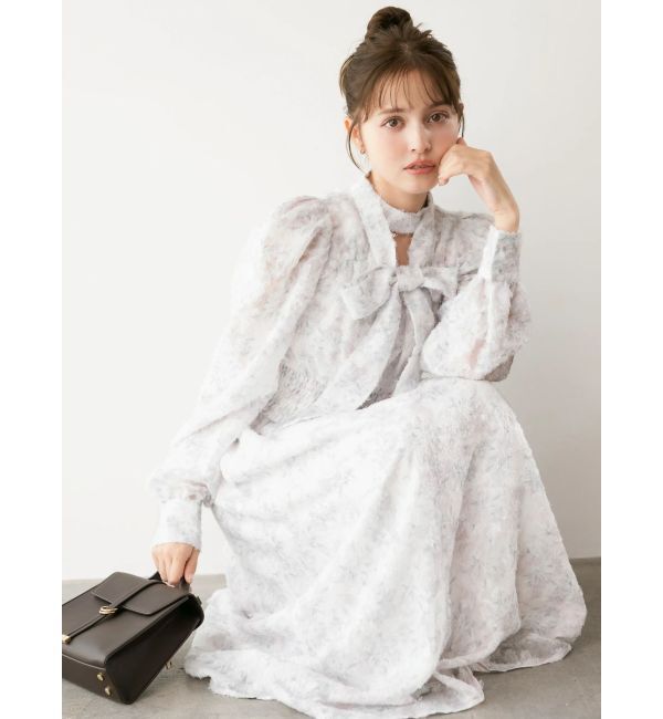 dazzlin「ヘアリーフラワーシフォンワンピース」|ワンピース|