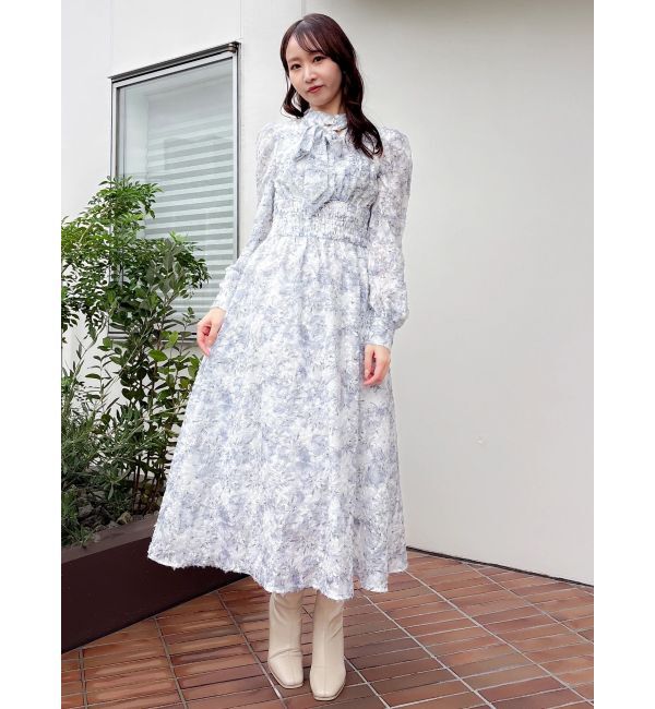 dazzlin「ヘアリーフラワーシフォンワンピース」|ワンピース|