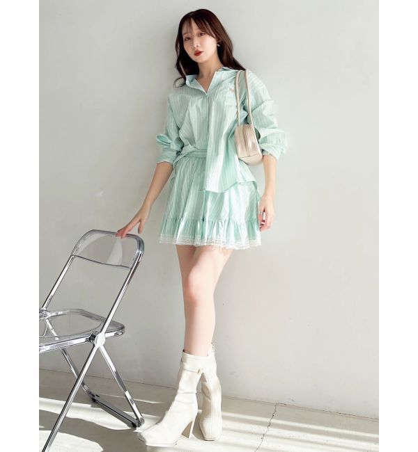 dazzlin「バックリボンオーバーシャツ」|シャツ・ブラウス|