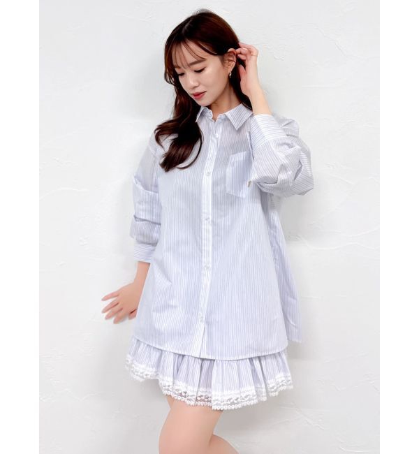 dazzlin「バックリボンオーバーシャツ」|シャツ・ブラウス|