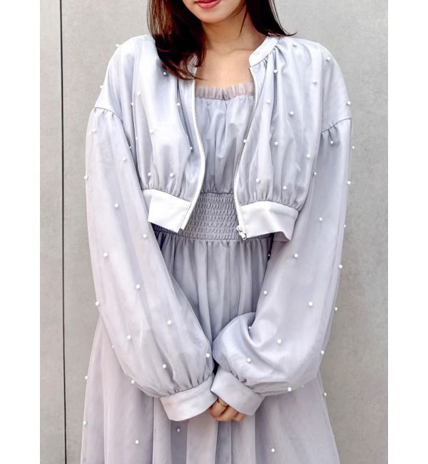 dazzlin「パールリボンチュールキャミワンピース」|ワンピース|