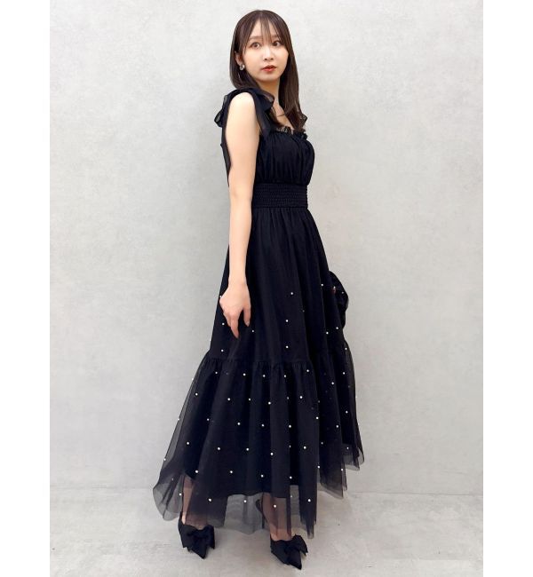 dazzlin「パールリボンチュールキャミワンピース」|ワンピース|