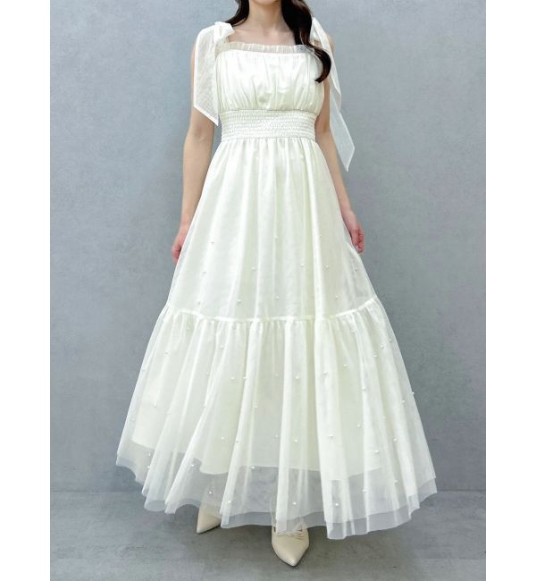 dazzlin「パールリボンチュールキャミワンピース」|ワンピース|