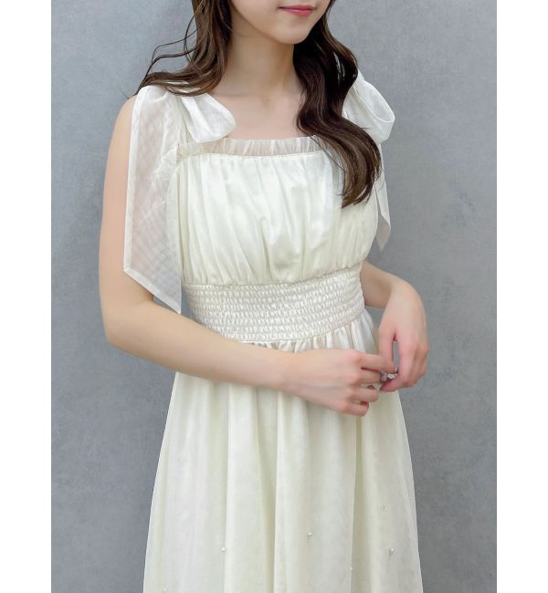 dazzlin「パールリボンチュールキャミワンピース」|ワンピース|