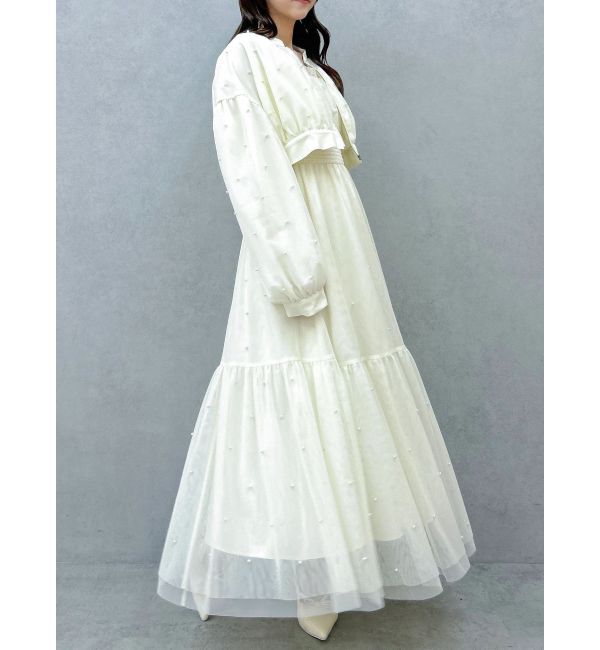 dazzlin「パールリボンチュールキャミワンピース」|ワンピース|