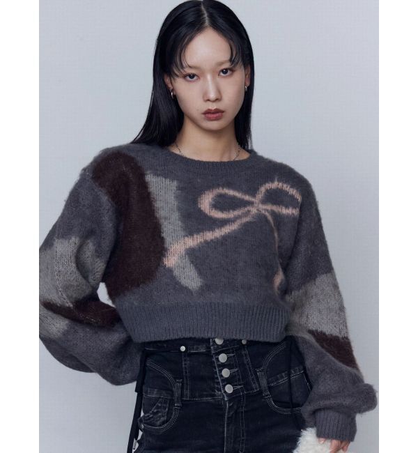 EMODA「ショートルーズジャガードニット」|ニット・セーター|