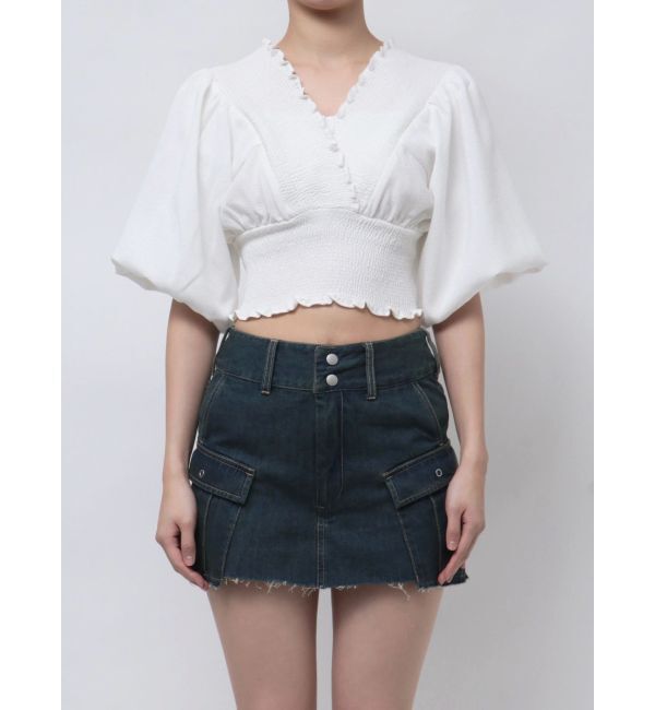 EMODA「SHIRRING MINI TOP」|Tシャツ・カットソー|