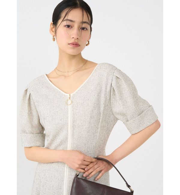 LAGUNAMOON「フロントジップVネックフレアワンピース」|ワンピース|