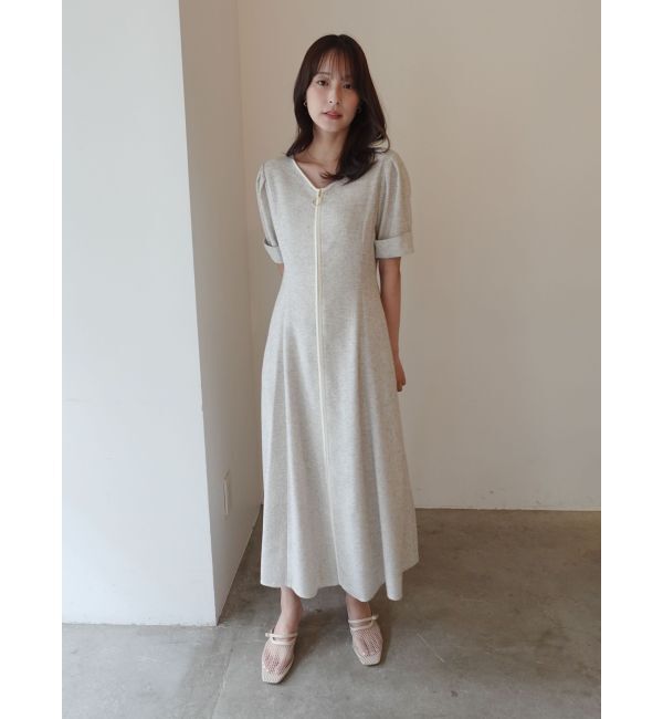 LAGUNAMOON「フロントジップVネックフレアワンピース」|ワンピース|