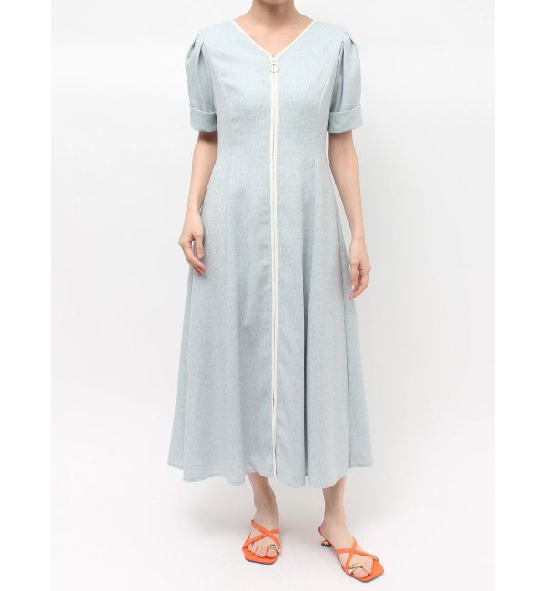 LAGUNAMOON「フロントジップVネックフレアワンピース」|ワンピース|