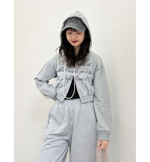 jouetie「【WEB限定】ラメクロップドZIPフーディー【セットアップ対応】」|パーカー|