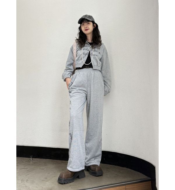 jouetie「【WEB限定】ラメクロップドZIPフーディー【セットアップ対応】」|パーカー|