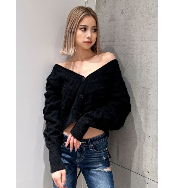 GYDA「BACKレースアップニットカーディガン」|カーディガン|