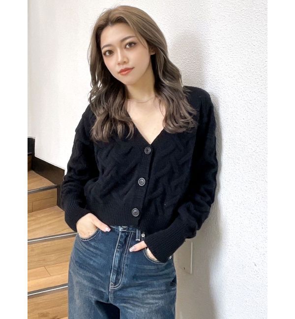 GYDA「BACKレースアップニットカーディガン」|カーディガン|