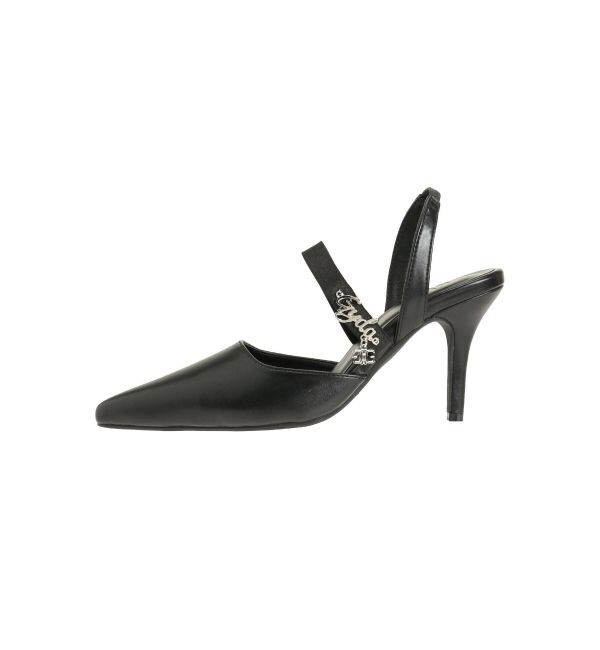 GYDA「heelストラップモチーフ付きポインテッドミュール」|パンプス|