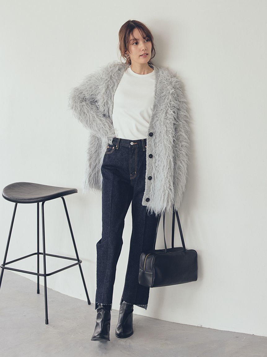 Mila Owen「裾段差テーパードデニムパンツ」|デニム|