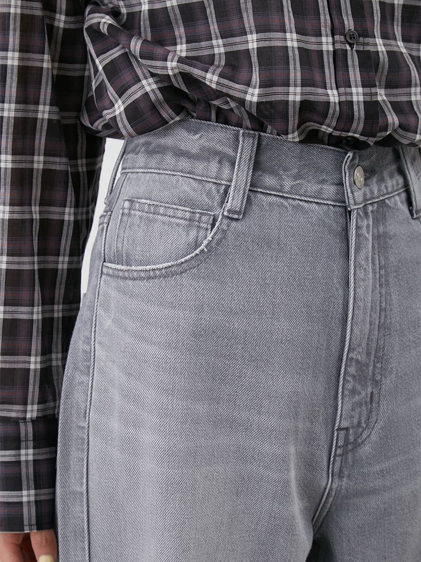 Mila Owen「ダメージ加工ルーズストレートデニムパンツ」|デニム|