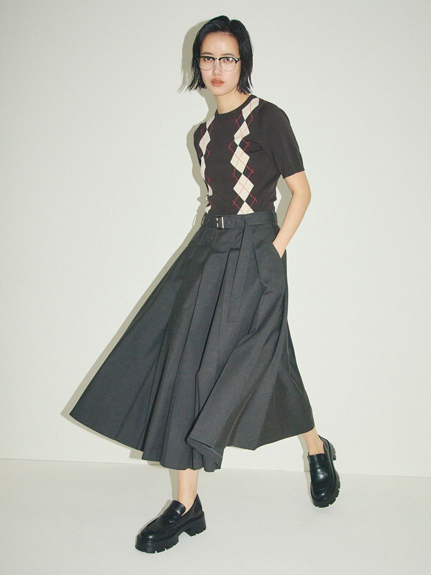 Mila Owen「プリーツスカートニットドッキングワンピース」|ワンピース|