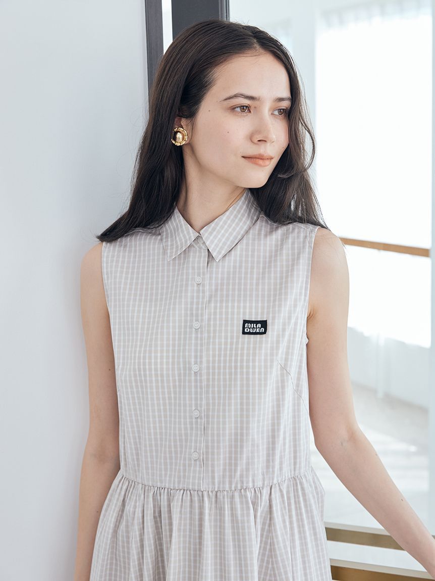 Mila Owen「スリーブレスマキシ丈シャツワンピース」|ワンピース|