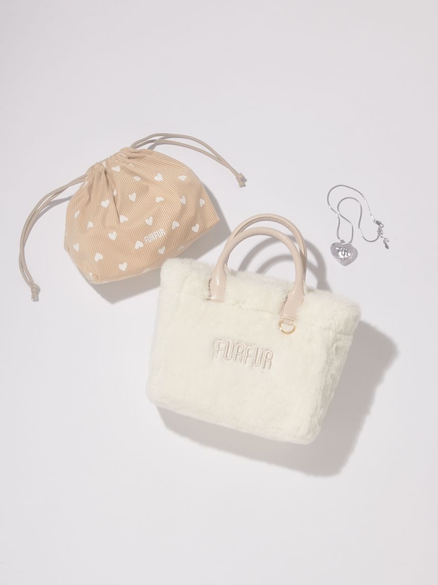 FURFUR「【WEB限定カラー】ロゴプリント巾着ポーチ」|ポーチ|