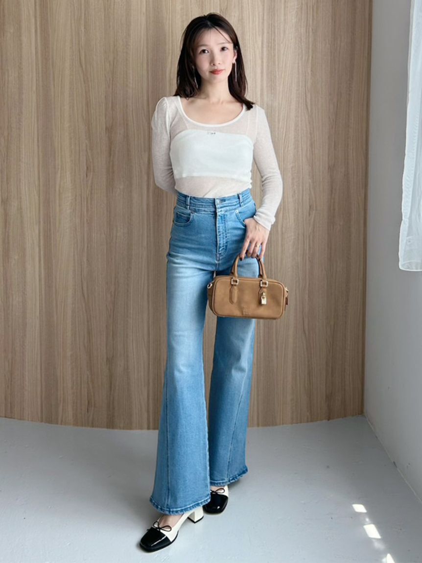 SNIDEL「【00サイズあり】Sustainableストレッチフレアデニムパンツ」|デニム|