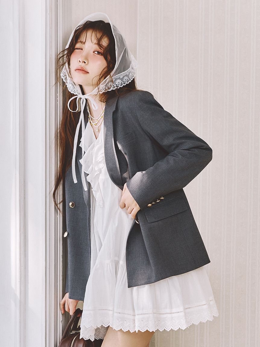 LILY BROWN「ダブルブレストジャケット」|テーラードジャケット|GRY