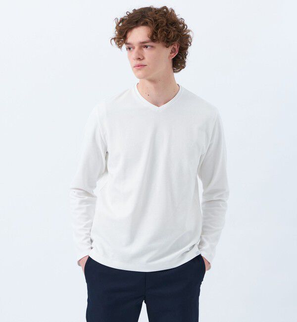 MACKINTOSH PHILOSOPHY「ストレッチミラノリブ VネックロンＴ」|Tシャツ・カットソー|ホワイト