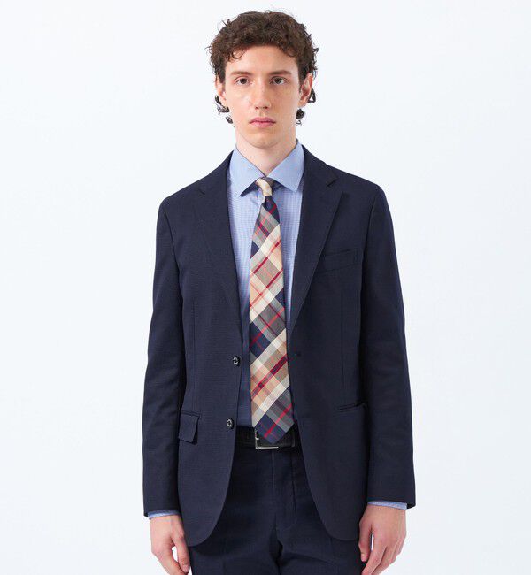 MACKINTOSH PHILOSOPHY「【25年春夏モデル】トロッター ジャケット #000（ナンバーゼロ）バーズアイストレッチ リサイクル」|テーラードジャケット|ネイビー