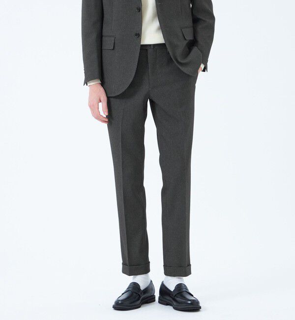 MACKINTOSH PHILOSOPHY「トロッター トラウザーズ#051 ストレッチドビー/千鳥」|スラックス|ハウンドトゥース1