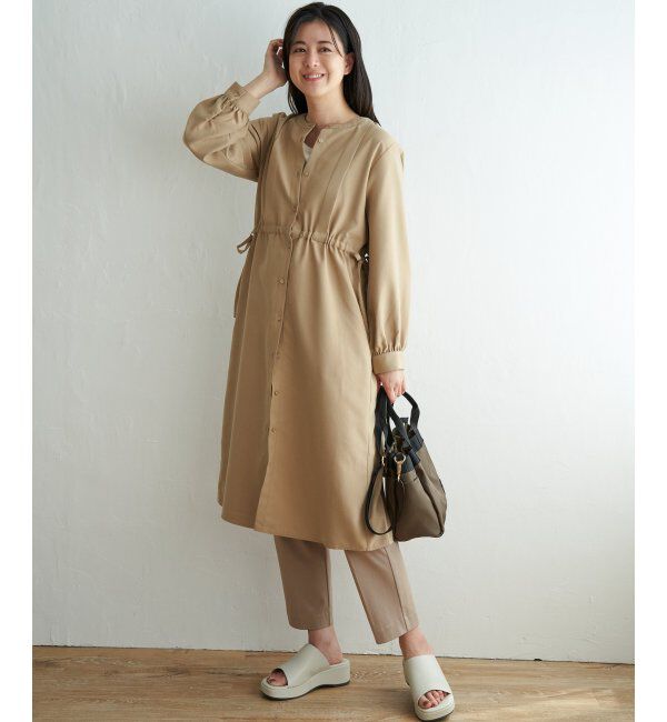 ikka「2WAYタックドロストワンピース」|ワンピース|ベージュ