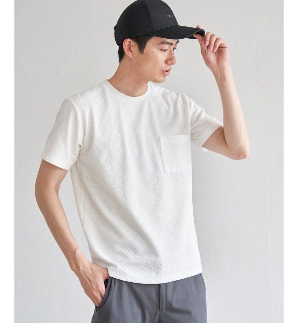 ikka「ヘリンボンフクレジャカードTシャツ」|Tシャツ・カットソー|