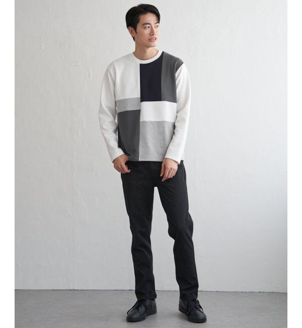 ikka「ブロックスダンボールクルーネック」|パーカー|