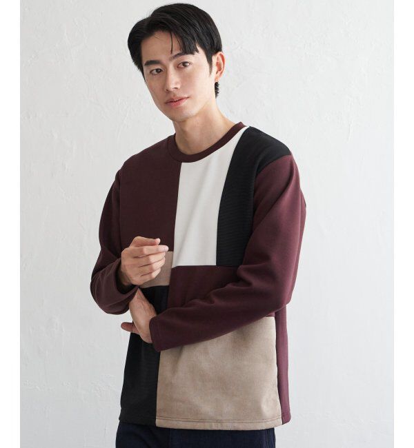 ikka「ブロックスダンボールクルーネック」|パーカー|