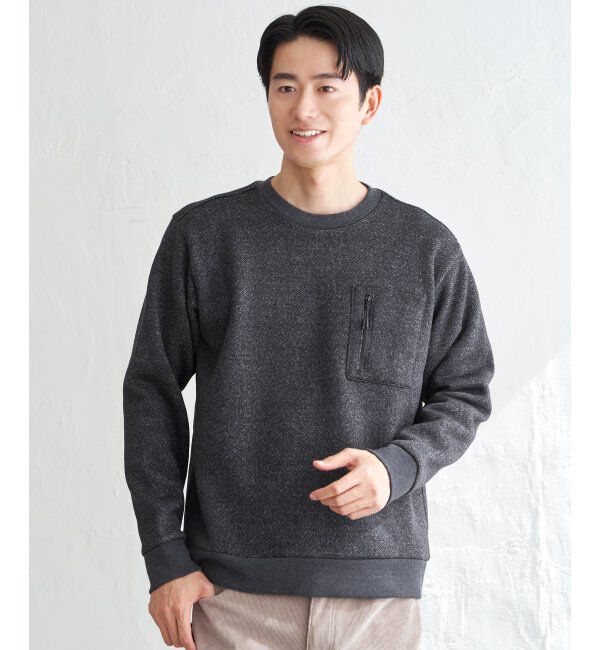 ikka「ウールライクニットヘリンボンプルオーバー」|パーカー|