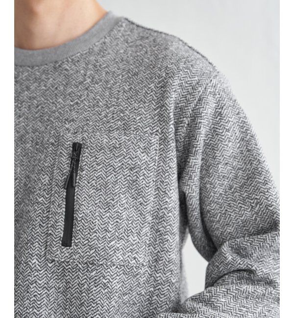 ikka「ウールライクニットヘリンボンプルオーバー」|パーカー|