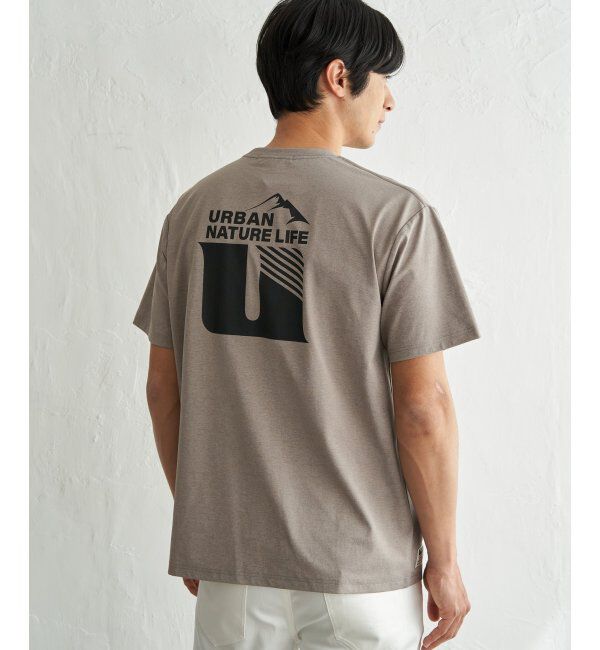 ikka「URBAN NATURE LIFE アーバンネイチャーライフ ドライSP冷感プリントTシャツ」|Tシャツ・カットソー|グレージュ