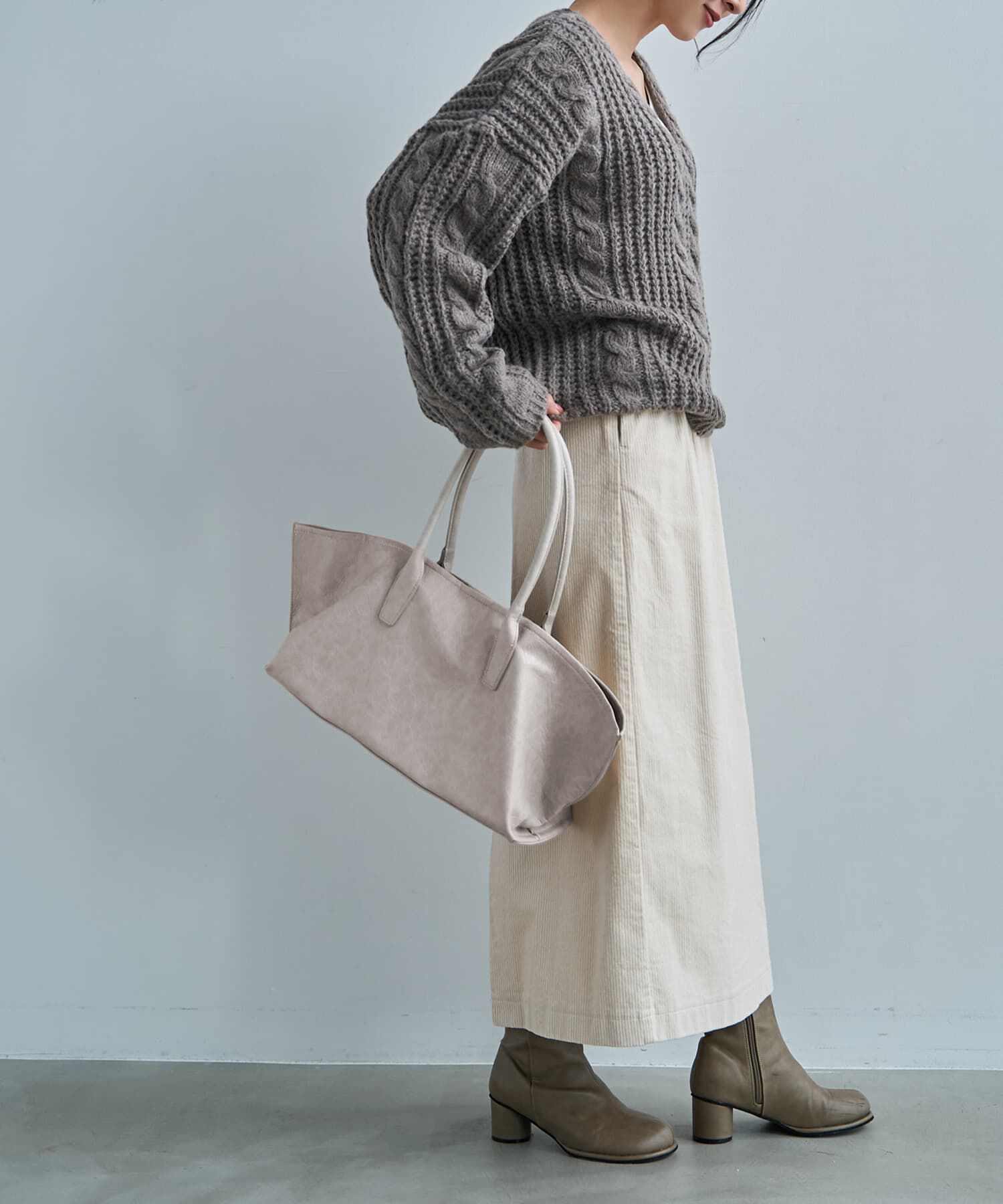 STYLE DELI「シボ加工横長フォルムトートバッグ」|トートバッグ|