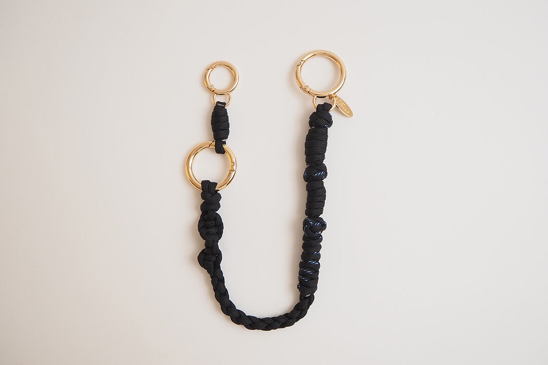  「FEDELE コード編みストラップ S」|ストラップ|BLK