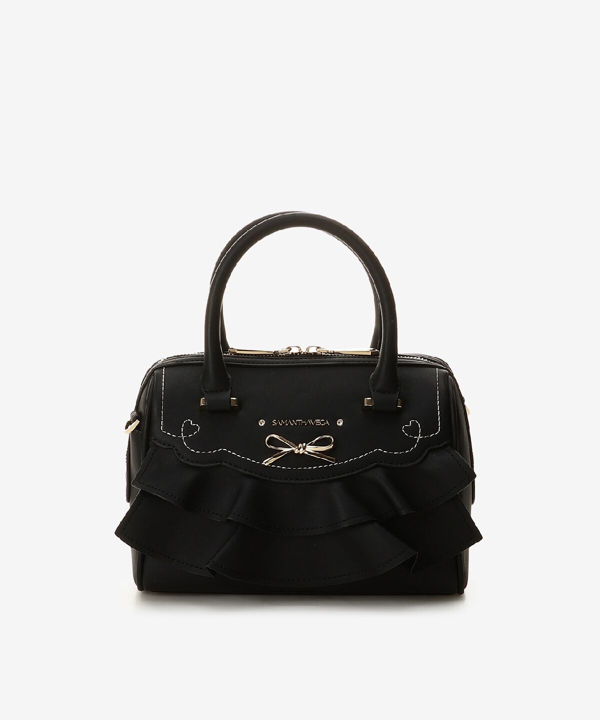 Samantha Vega「フリルリボンハンドバッグ」|ハンドバッグ|ブラック