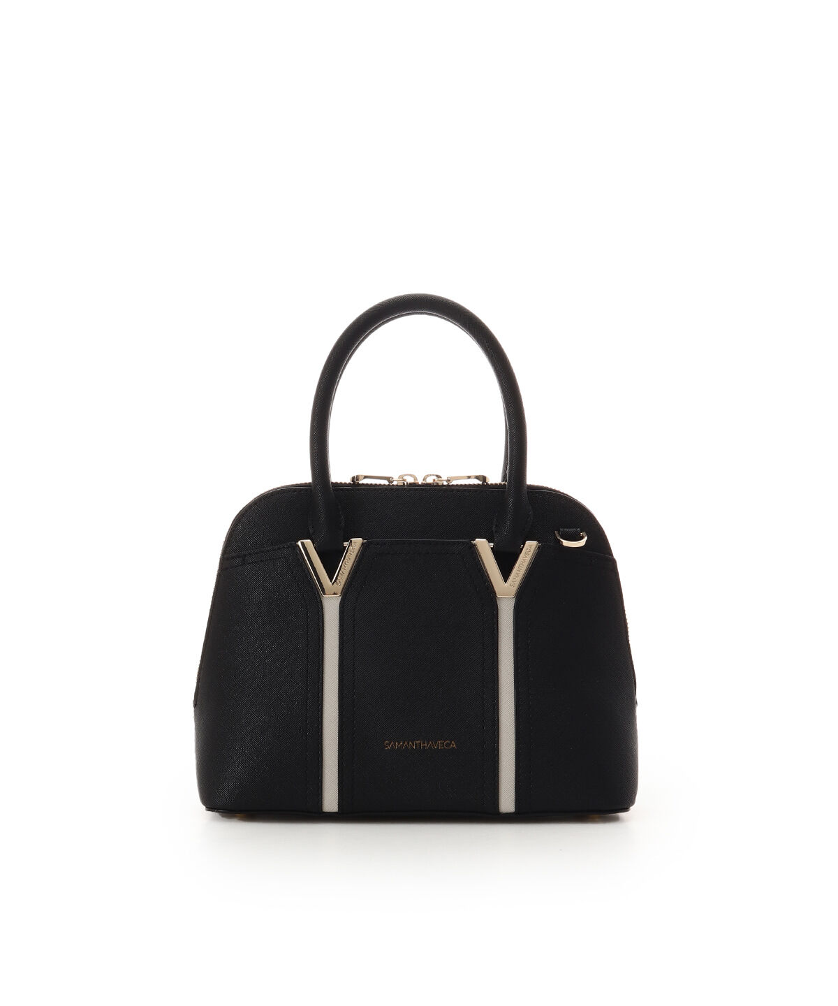 Samantha Vega「Vカットショルダーバッグ」|ショルダー・メッセンジャー|ブラック