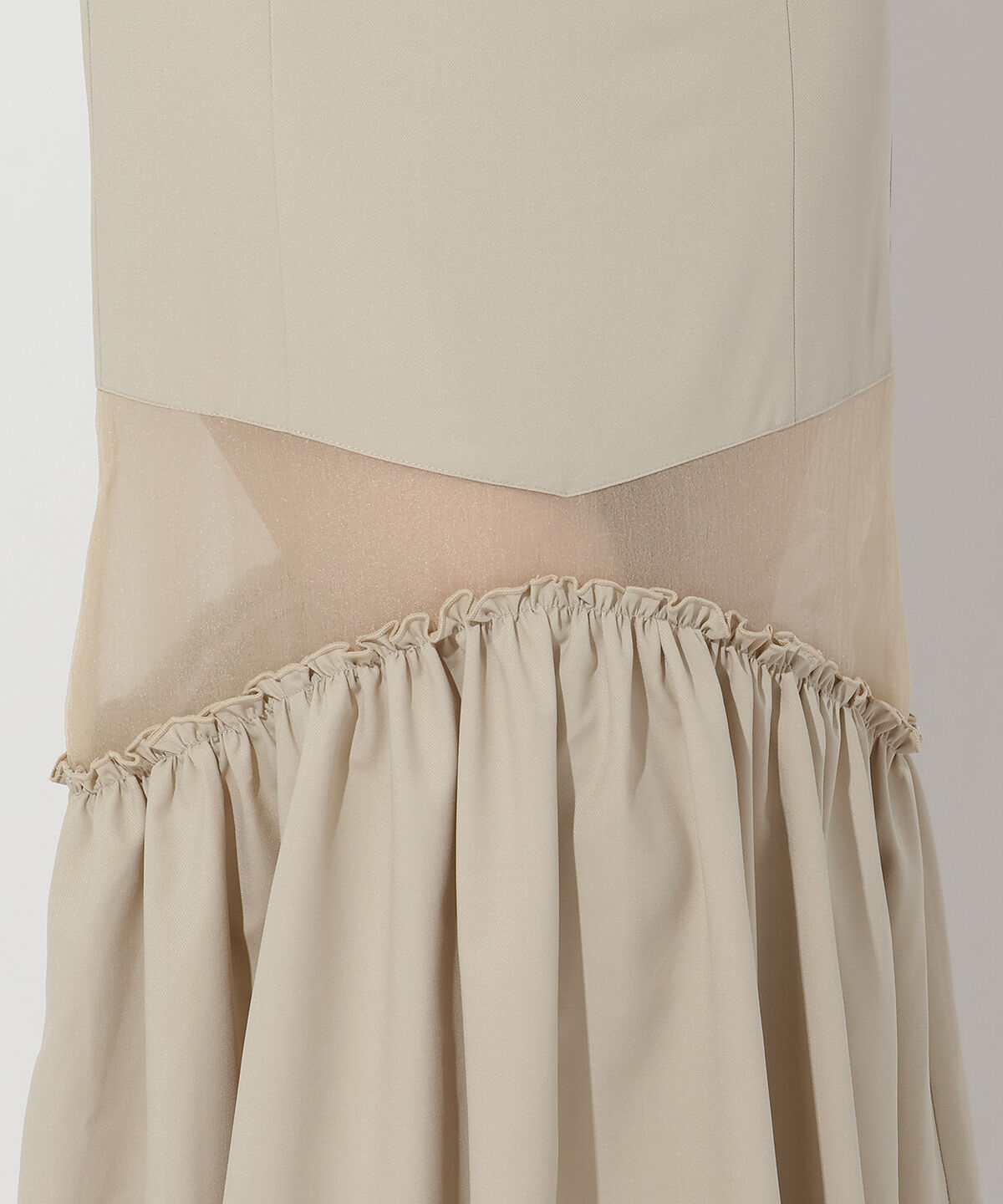 アンドクチュール「シアー切替フレアスカート」|フレア|